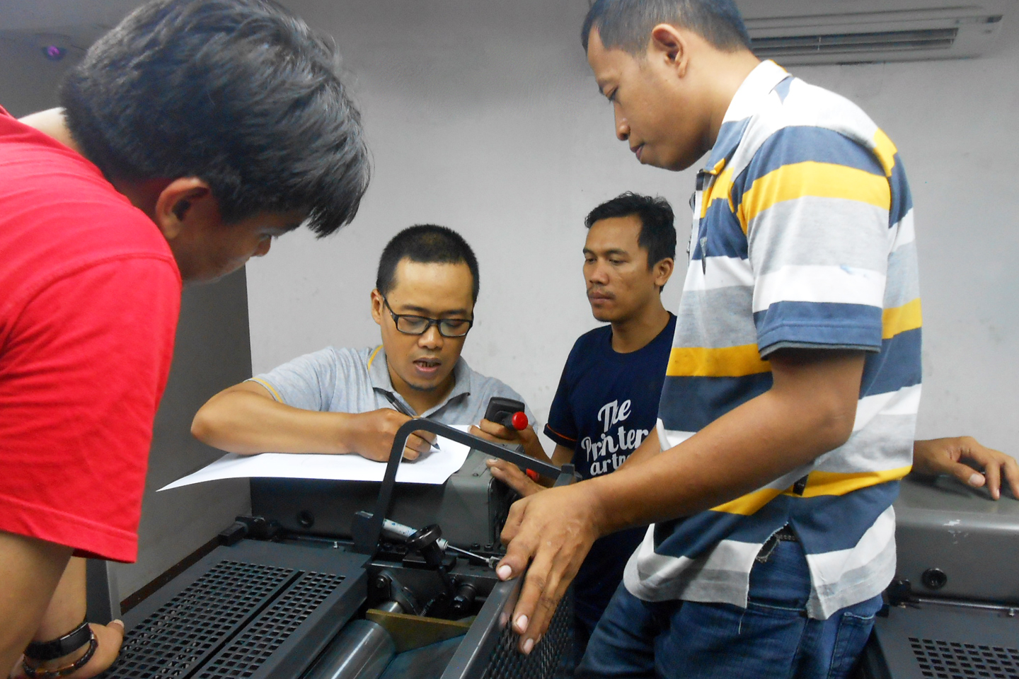 Technical discussion at our Customer's machine